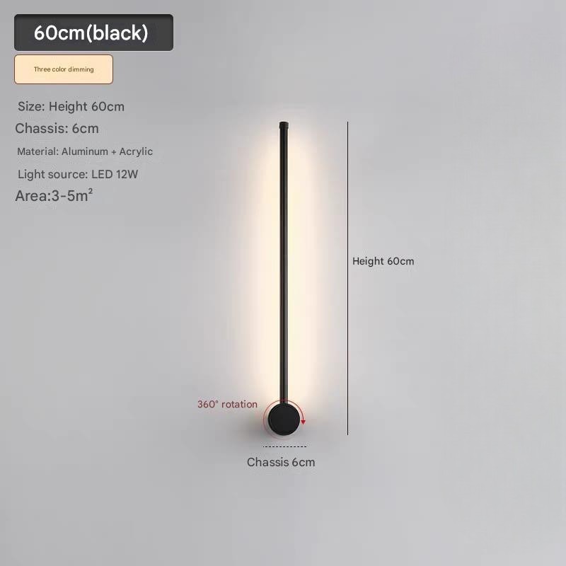 Minimalist Black Wall Light (W/31020-BK-Y)