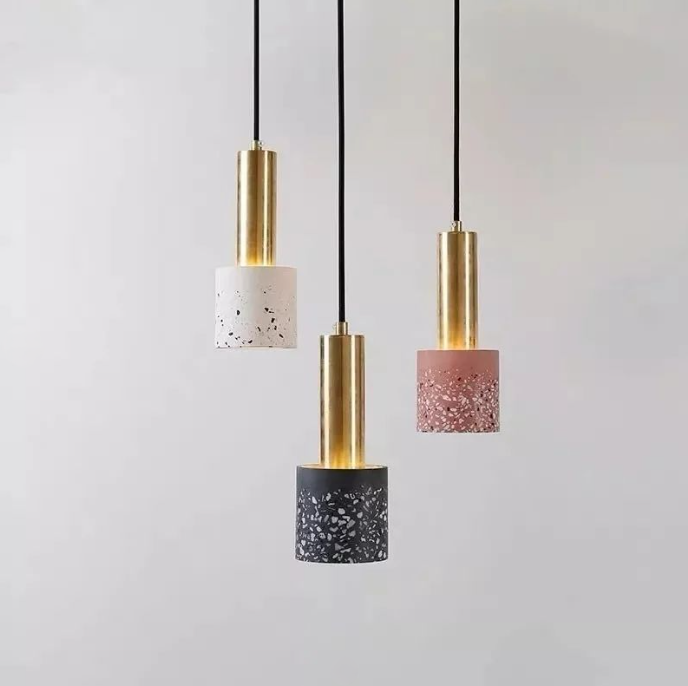 Concrete Cylindrical Pendant Lamp