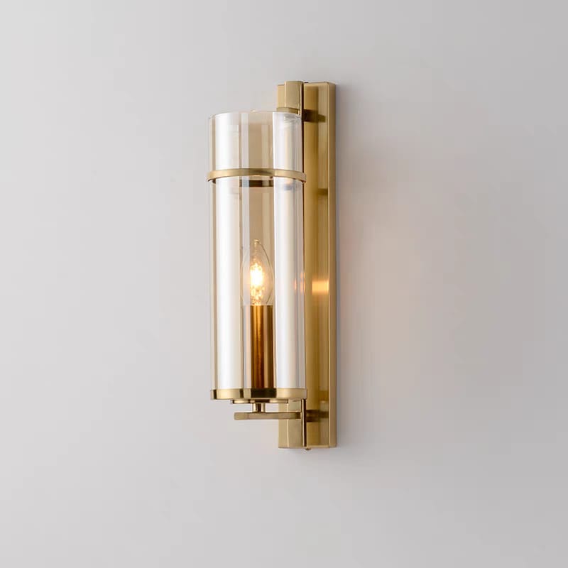 Tea-Tinted Glass Cylinder Wall Light (W6694)