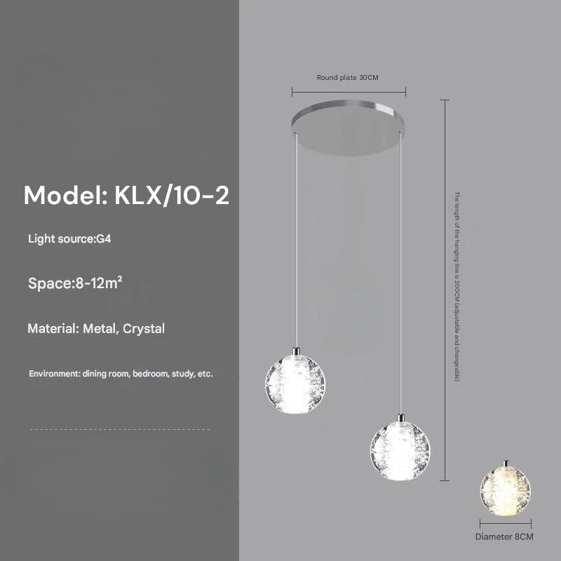 Two-Head Bubble Effect Globe Pendant Light (KLX/10-2)