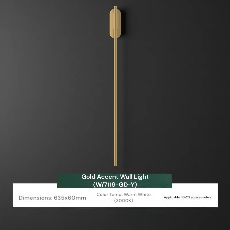 Gold Accent Wall Light (W/7119-GD-Y)