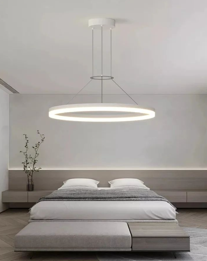 White Minimalist Ring Hanging Light