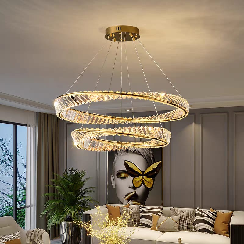 Double Crystal Ring Pendant Light (G7)