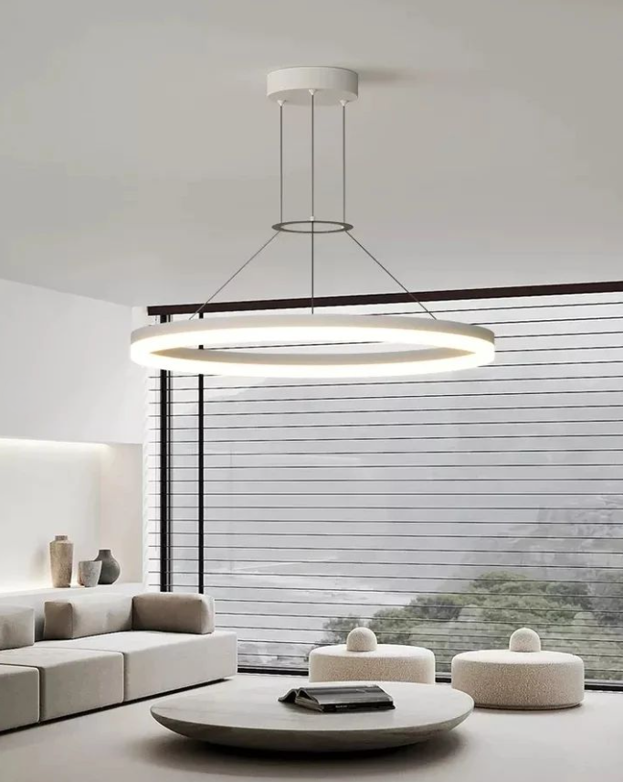 White Minimalist Ring Hanging Light